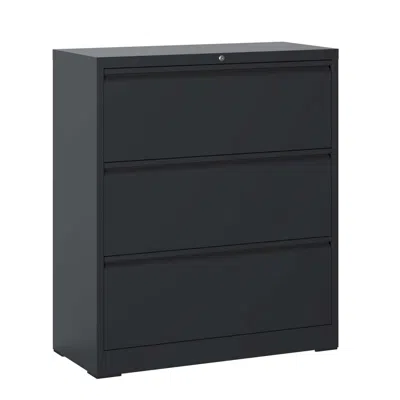 Goodsilo 3 Drawer Lateral File Cabinet With Lock In Blue