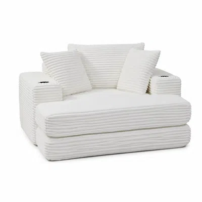 Goodsilo 3-in-1 Convertible Modular Indoor Chaise Lounge Sleeper Chair In White