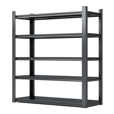 Goodsilo 5 Tier Heavy Duty Storage Shelving Utility Rack Unit In Black