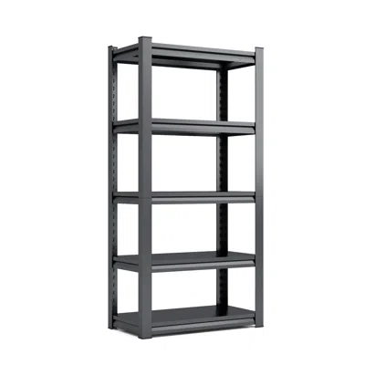 Goodsilo 5 Tier Storage Shelving Unit For Home, Commercial And Workplace Use In Black