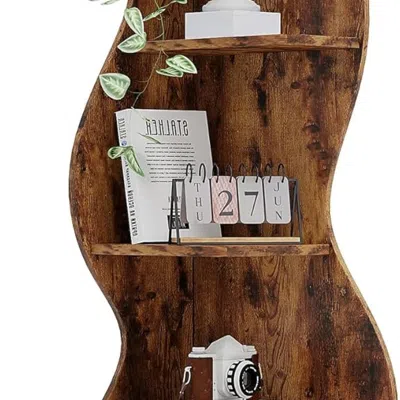 Goodsilo 5-tier Corner Shelving Unit For Home Storage And Organization In Brown
