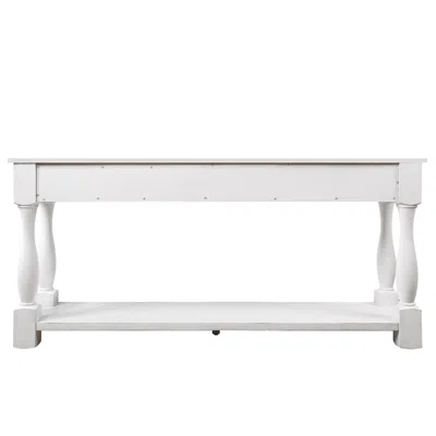 Goodsilo 63 Inch Long Wood Console Table With Drawers In White