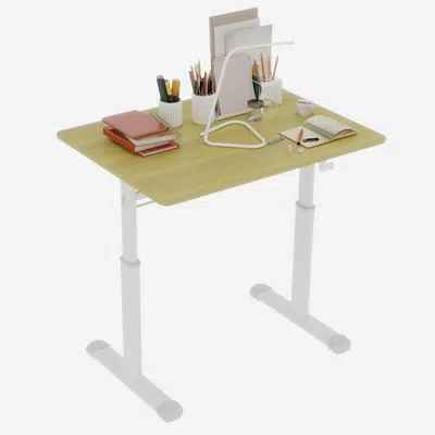 Goodsilo Adjustable Height Standing Desk For Home Office Work In White
