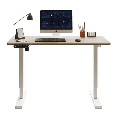 Goodsilo Adjustable Standing Desk For Home And Office Workspace In Neutral
