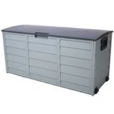 Goodsilo All-weather Uv-protected Pool Deck Storage Box With Wheels - Outdoor Patio Shed In Gray