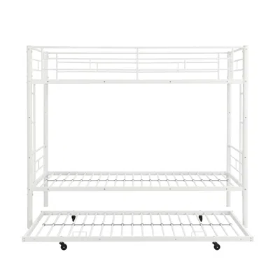 Goodsilo Bunk Bed With Trundle Great For Home Bedroom Use In White