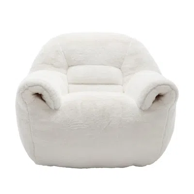 Goodsilo Comfortable Back Support Bean Bag Sofa Chair In White