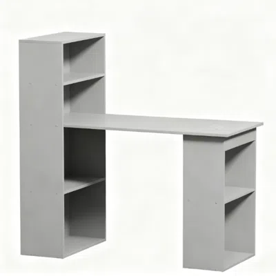 Goodsilo Compact Computer Desk And Writing Table Workstation In Gray