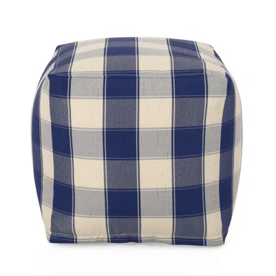 Goodsilo Connor Checkered Square Pouf Ottoman Floor Cushion