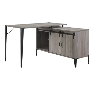 Goodsilo Contemporary L-shape Writing Desk In Brown