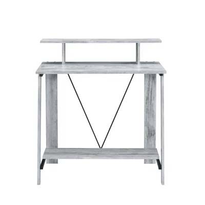 Goodsilo Contemporary Writing Desk With Integrated Charging In Gray
