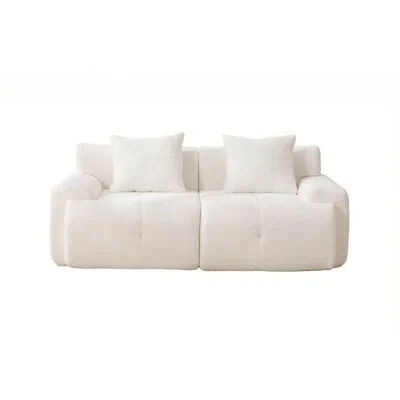 Goodsilo Convertible Modular Sectional 2 Seater Loveseat In Neutral