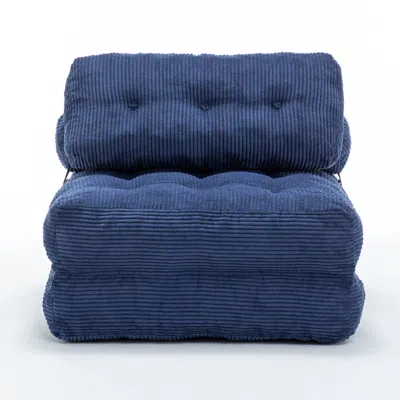 Goodsilo Convertible Sleeper Chair With Foldable Mattress In Blue