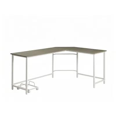 Goodsilo Corner L-shape Computer Desk With Mobile Cpu Holder In Brown