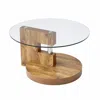 Goodsilo Double-layer Round Multi-use Table Suitable For Various Indoor Spaces In Neutral