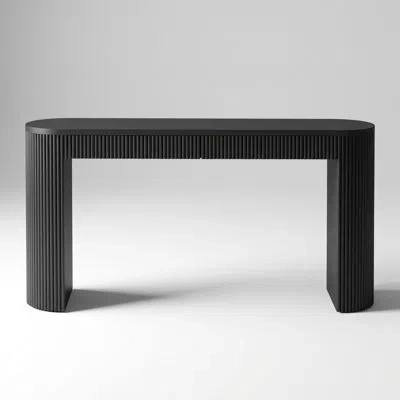 Goodsilo Entryway Console Table With Spacious Tabletop, Dual Smooth-gliding Drawers, Arched Sturdy Support Le In Black