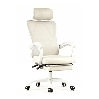 Goodsilo Ergonomic Mesh Office Chair With Adjustable Support In White