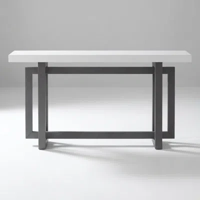 Goodsilo Extra Long Painted Entryway Console Table With Pine Veneer, Unique Triple Rectangle Design Accent Ta In White