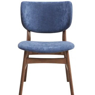 Goodsilo Fabric Upholstered Side Chairs With Padded Seat In Blue