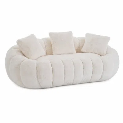 Goodsilo Floral Faux Fur Two-seater Lounge Sofa