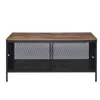 Goodsilo Foldable Metal Coffee Table With Storage Doors In Black