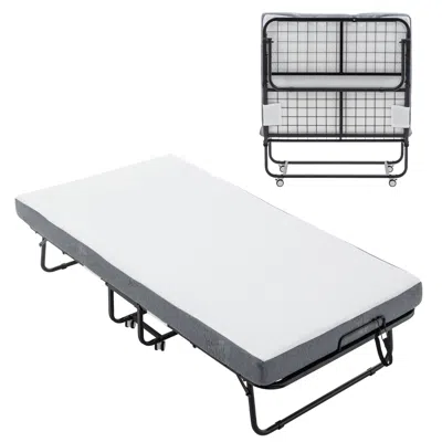 Goodsilo Folding Bed With Mattress Rollaway Guest Cot For Adults In Black