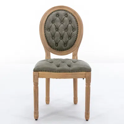 Goodsilo French Style Solid Wood Frame Dining Chair In Green