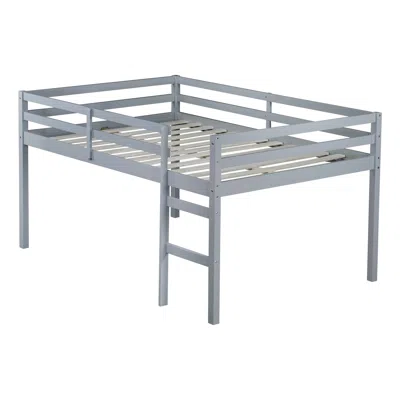 Goodsilo Full Loft Bed With Attached Ladder For Bedroom Use In Gray