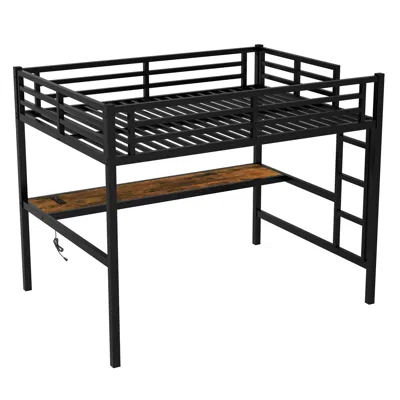 Goodsilo Full Size Loft Bed For Small Bedroom Space Maximization In Black