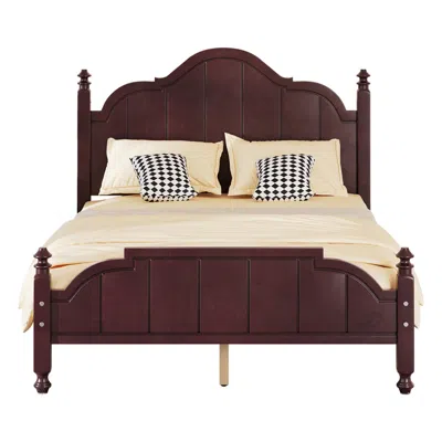 Goodsilo Full Size Platform Bed Frame With Headboard And Slat Support In Brown