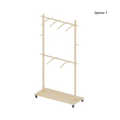 Goodsilo Garment Drying Rack With Hangers, Adjustable Shelf And Moving Wheels In Brown