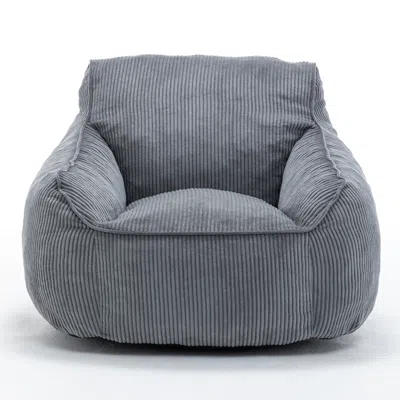 Goodsilo Giant Bean Bag Chair Sofa With Armrests In Gray