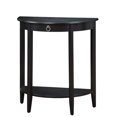 Goodsilo Half Moon Console Table With Drawer Storage In Black