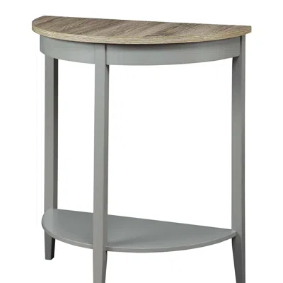 Goodsilo Half-moon Console Table With Storage Shelf In Gray