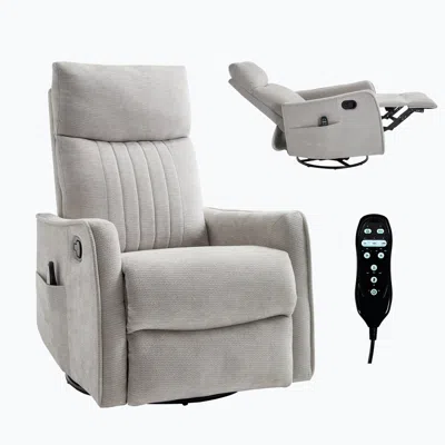 Goodsilo Heat Massage Manual Recliner Chair With Rocker In Gray