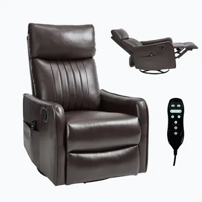 Goodsilo Heat Massage Manual Recliner With Rocker Swivel In Brown