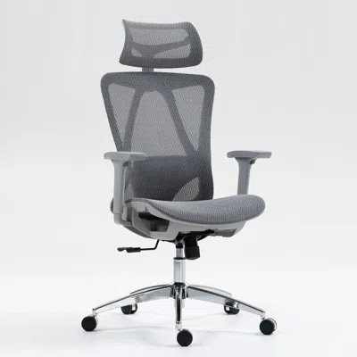 Goodsilo High Back Mesh Office Chair Ergonomic Design In Gray