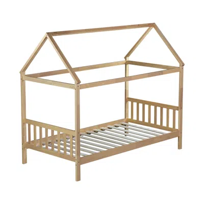 Goodsilo House Frame Twin Bed With Headboard Footboard In Nude