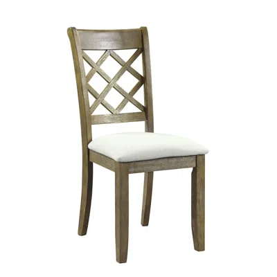 Goodsilo Karsen Beige Linen Side Chair Set In Brown