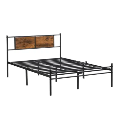 Goodsilo King Size Bed Frame With Elegant Headboard In Black