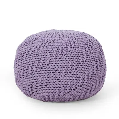 Goodsilo Knitted Cotton Round Pouf Ottoman