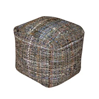 Goodsilo Koki Handcrafted Braided Fabric Pouf Ottoman