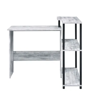 Goodsilo L-shaped Writing Desk With Storage Shelf In Gray