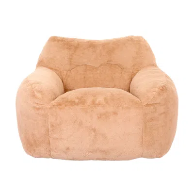 Goodsilo Large Faux Fur Bean Bag Sofa Chair In Neutral