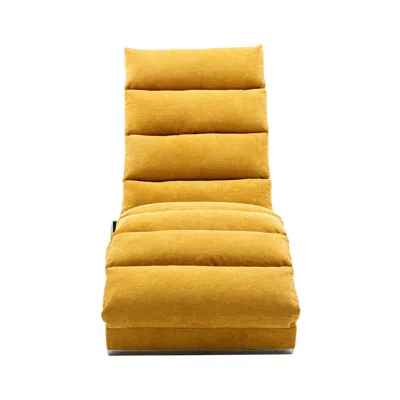 Goodsilo Luxury Upholstered Chaise Lounge Relaxation Chair In Yellow