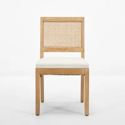 Goodsilo Modern Farmhouse Rattan Dining Chairs Set In Brown