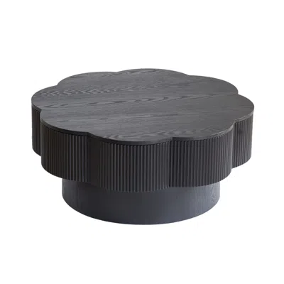 Goodsilo Modern Flower Shaped Coffee Table With Built-in Storage Space In Black