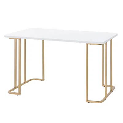 Goodsilo Modern Gold And White Writing Desk