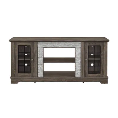 Goodsilo Modern Media Console With Storage Cabinets In Brown