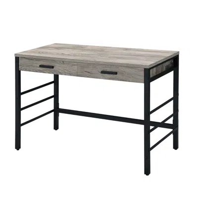 Goodsilo Modern Oak And Black Finish Writing Desk In Gray